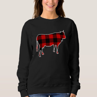 Sudadera Cow Red Buffalo Plaid Heifer Farm Matanza Pj Fami