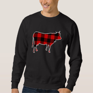 Sudadera Cow Red Buffalo Plaid Heifer Farm Matanza Pj Fami
