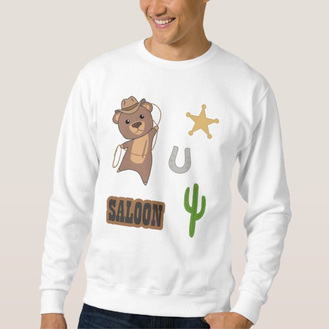 Sudadera Cowboy Bear Saloon Western Stickerset (Anverso)