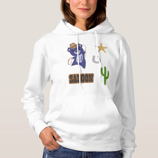 Sudadera Cowboy Blue Cute Bear Saloon Western (Anverso)