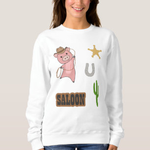 Sudadera Cowboy Cowgirl Pig Saloon Western Country