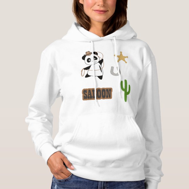 Sudadera Cowboy Panda Bear Saloon Western Country (Anverso)