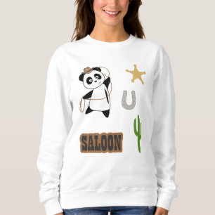 Sudadera Cowboy Panda Bear Saloon Western Country