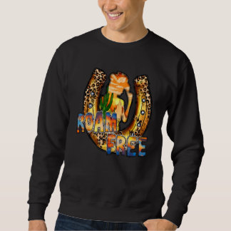 Sudadera Cowgirl Horseshoe Roam Free Wild Soul Western Dese
