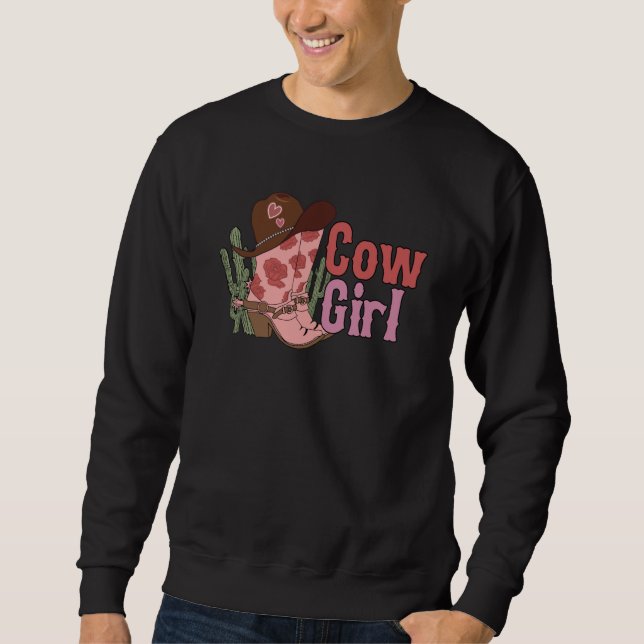 Sudadera Cowgirl Retro Vintage Western Country Valentines (Anverso)