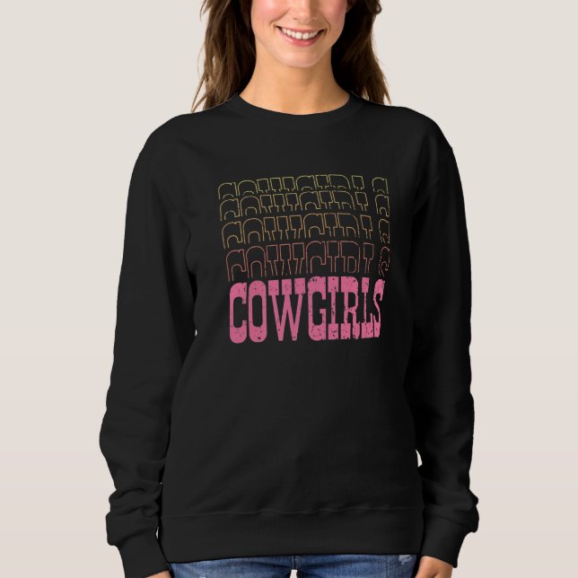 Sudadera Cowgirls Pink Western Cowgirls Rodeo Premium (Anverso)