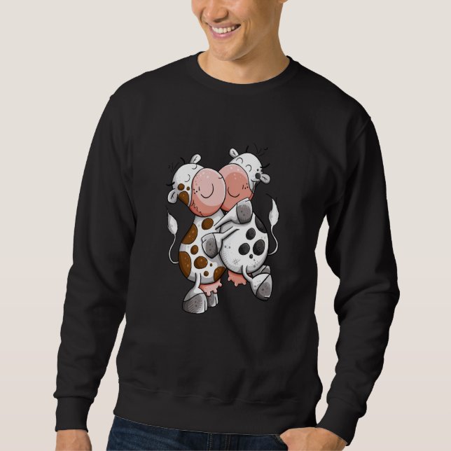 Sudadera Cows In Love I Cuddling Cows For Farm Animal (Anverso)
