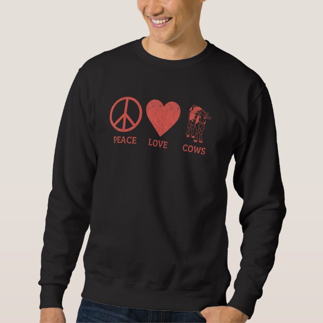 Sudadera Cows  Men Women Peace Love Cows (Anverso)