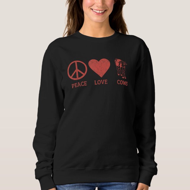 Sudadera Cows  Men Women Peace Love Cows (Anverso)