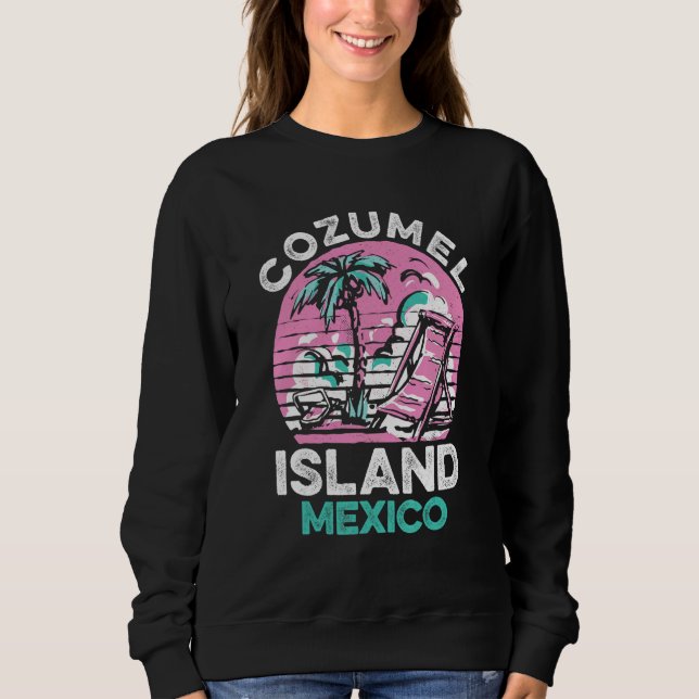 Sudadera Cozumel Mexico Beaches Retro Cool Distressed Graph (Anverso)