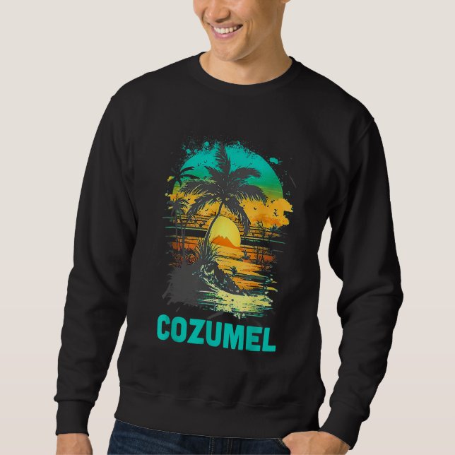 Sudadera Cozumel Mexico Tropical Sunset Beach Souvenir Vaca (Anverso)
