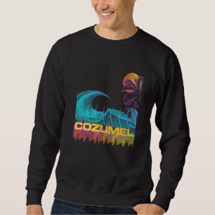 Sudadera Cozumel  Retro Estilo Años 80 Vaporwave Vintage Su