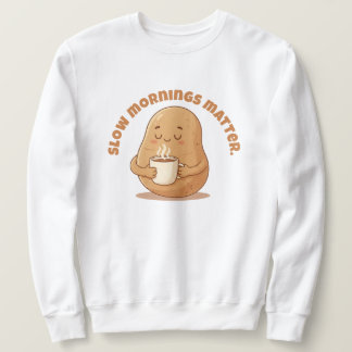 Sudadera Cozy Brown Cartoon Potato Warm Mug Morning Art