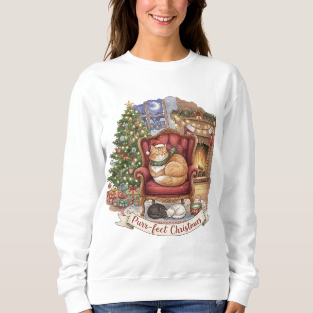 Sudadera Cozy Cats Navidad | Amantes de los Gatos (Anverso)