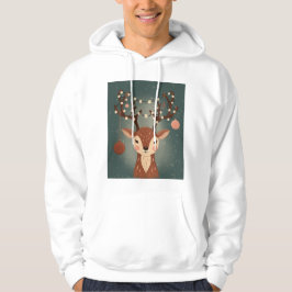 Sudadera Cozy Christmas Deer with Ornaments and Lights