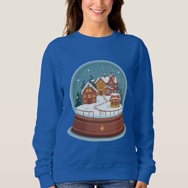 Sudadera Cozy Christmas Snow Globe Illustration –  (Anverso)