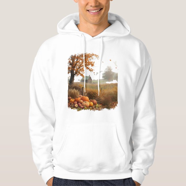Sudadera Cozy Fall Landscape with Farmhouse  (Anverso)