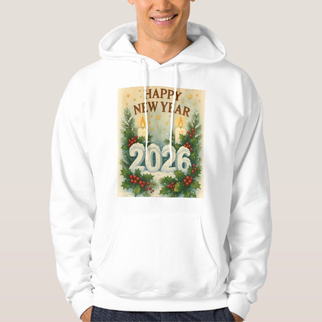Sudadera cozy happy new year 2026 winter hoodie (Anverso)