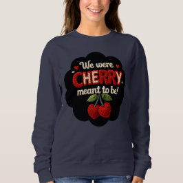 Sudadera Cozy knitted-style typography and adorable cherry
