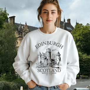 Sudadera Cozy Vintage Edinburgh Castle Retro Design