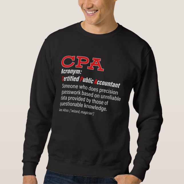 Sudadera CPA Definition Certified Public Accountant Account (Anverso)