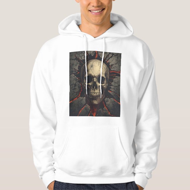 Sudadera Cracked Skull Horror Art Hoodie (Anverso)