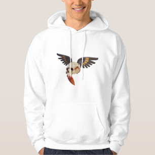 Sudadera Cracked Skull with Wings and Feather