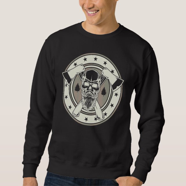 Sudadera Crafting & Craft Profession Skull Woodworker Lumb (Anverso)