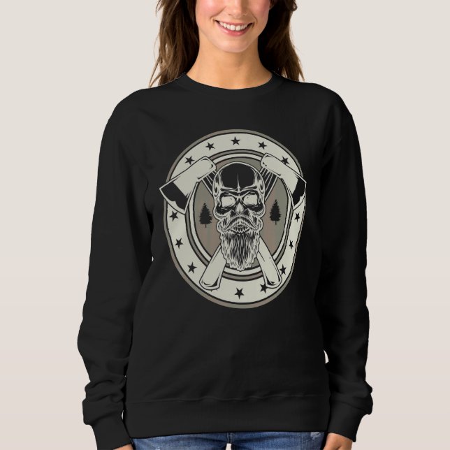 Sudadera Crafting & Craft Profession Skull Woodworker Lumb (Anverso)