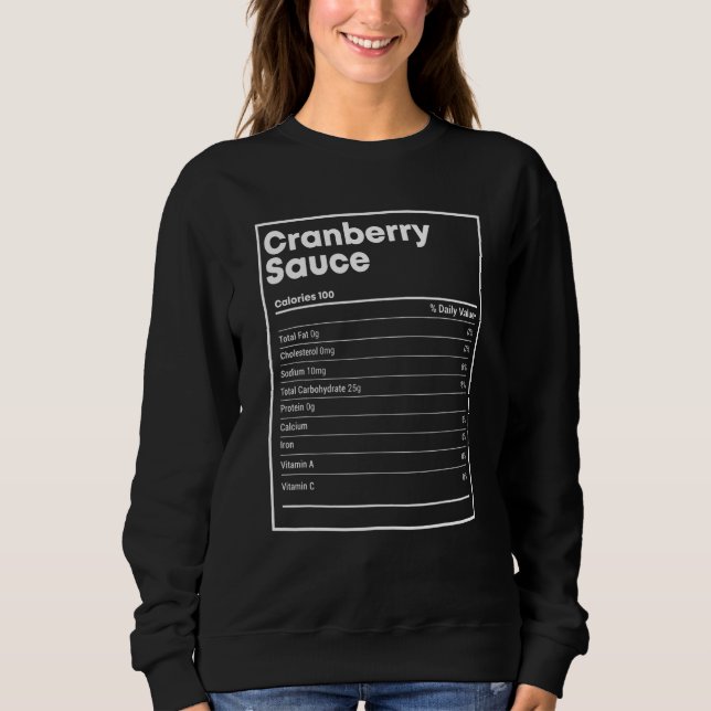 Sudadera Cranberry Sauce Nutrition   Thanksgiving Christmas (Anverso)