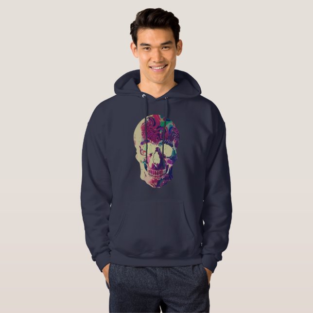 Sudadera Cráneo abstracto de neón: Caos vibrante (Anverso completo)
