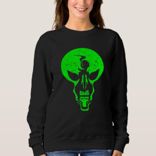 Sudadera Cráneo Alien - Cráneo Alien Verde Espeluznante - A