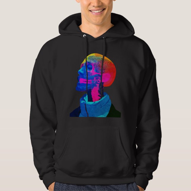 Sudadera Cráneo Cibernético – Arte de Anatomía Futurista (Anverso)
