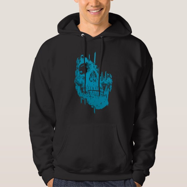 Sudadera Cráneo Congelado: Decaimiento Azul Espeluznante (Anverso)