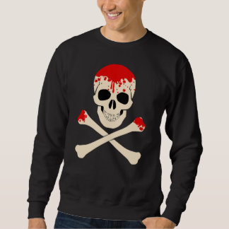 Sudadera cráneo cruzado de halloween esqueleto sangriento