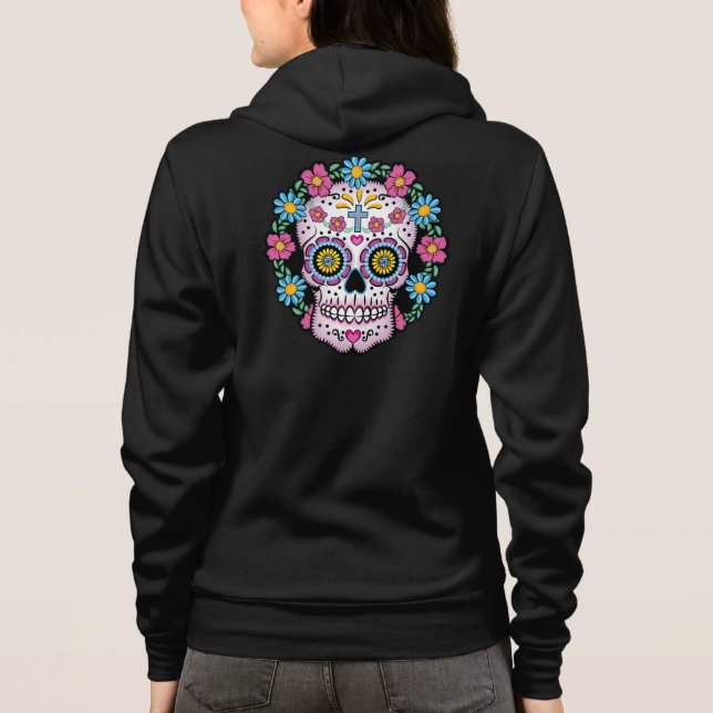 Sudadera Cráneo de Dia de los Muertos Sugar (Reverso)