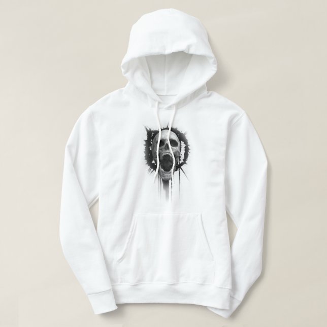Sudadera Cráneo de gritos (blanco) (Diseño del anverso)