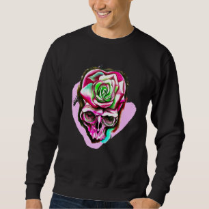 Sudadera Cráneo De Halloween Rosa Con Rosas De Patinaje Col