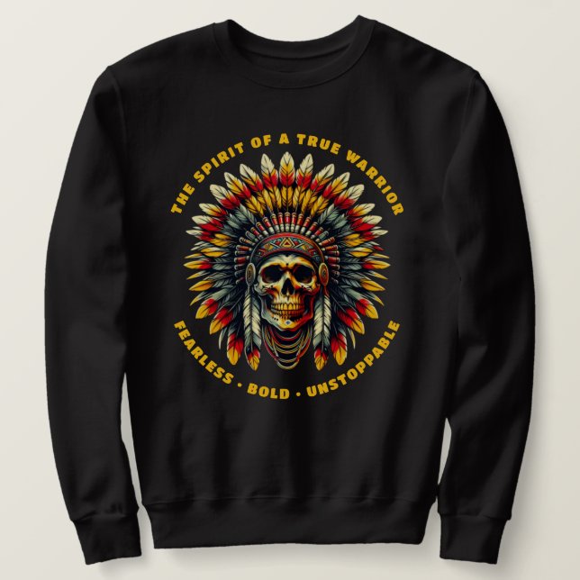 Sudadera Cráneo de Jefe Nativo Americano  (Anverso del diseño)