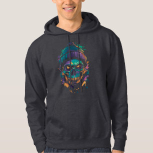 Sudadera Cráneo de neón: Resplandor de grafitis