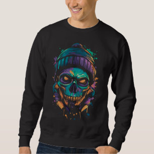 Sudadera Cráneo de neón: Resplandor de grafitis