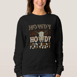 Sudadera Cráneo de toro Howdy Leopardo Rodeo Texas Occident