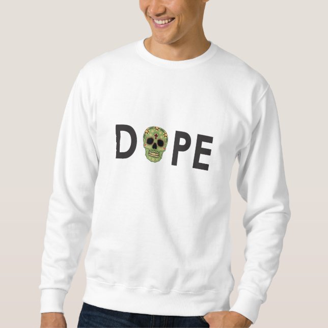 Sudadera Cráneo decorativo blanco Crewneck (Anverso)