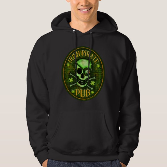 Sudadera Cráneo del Pub del pirata del día de St Patrick (Anverso)