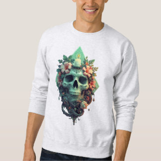 Sudadera Cráneo floral con arte de Candle Pixel