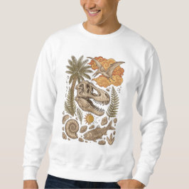 Sudadera Cráneo fósil de dinosaurio prehistórico vintage
