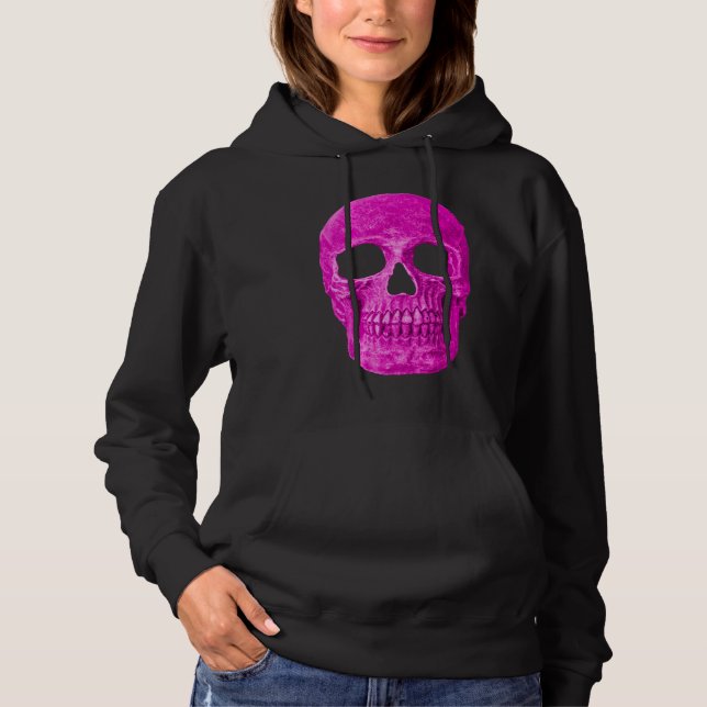 Sudadera Cráneo gótico Guay Neon Hot Pink Creepy Popart (Anverso)