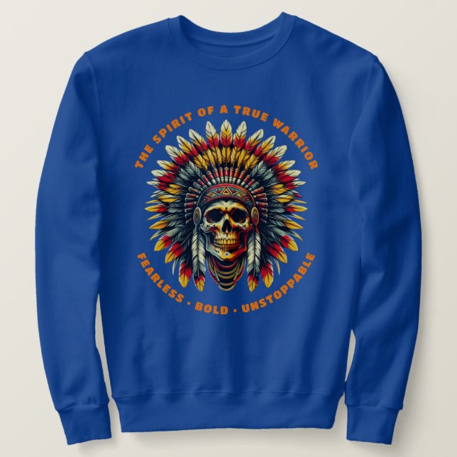 Sudadera Cráneo Jefe Nativo Americano  (Anverso del diseño)