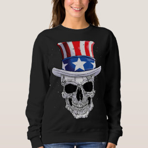 Sudadera Cráneo Patriótico 4 de julio Tío Sam Gorra America