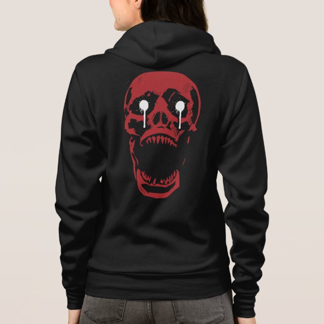 Sudadera Cráneo Rojo Goteante: Borde Gótico (Reverso)
